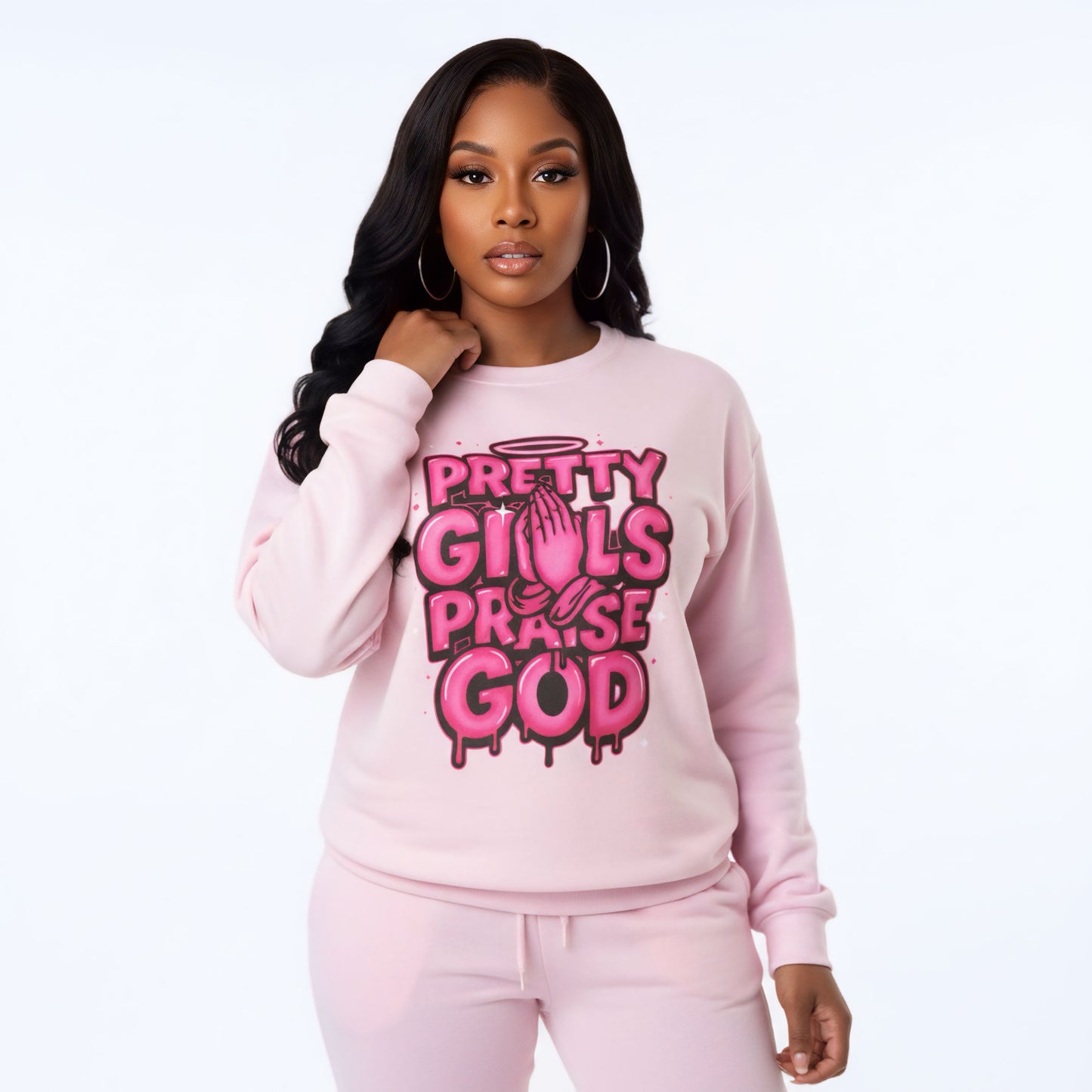 Pretty Girls Praise God Crewneck