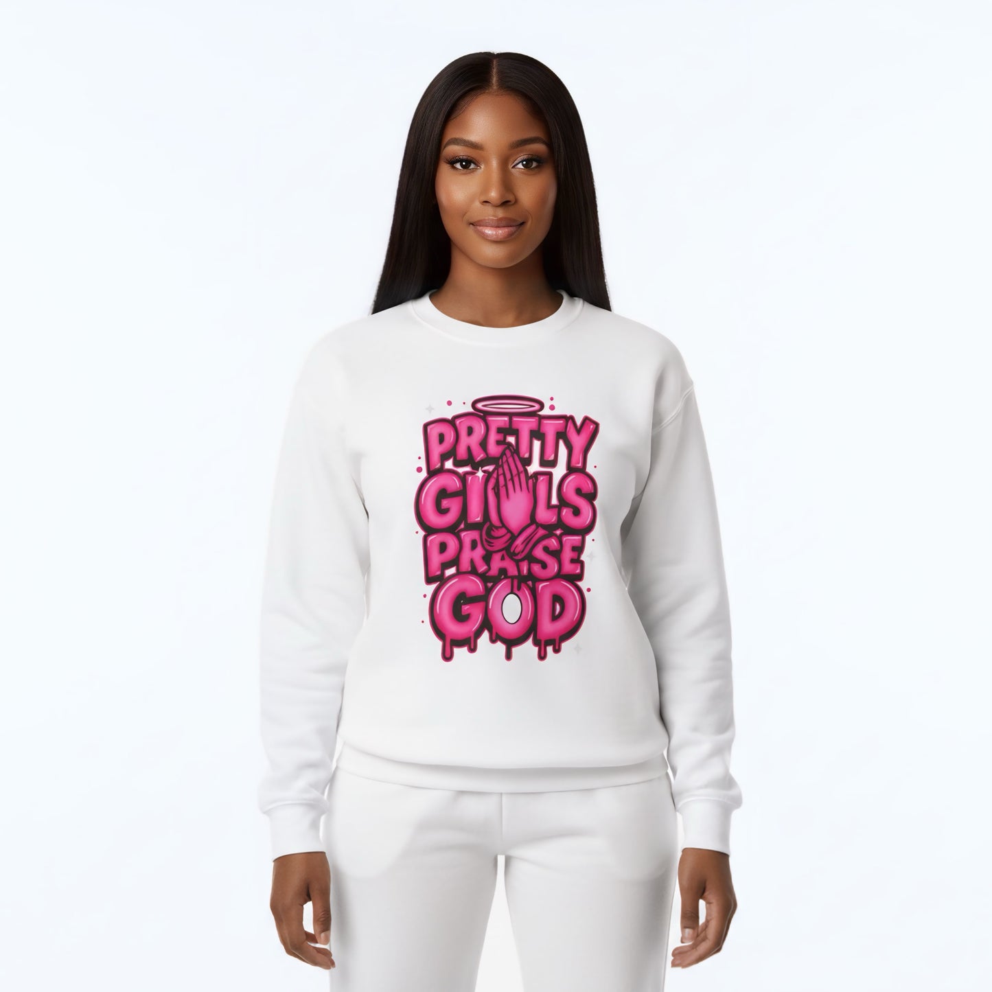 Pretty Girls Praise God Crewneck
