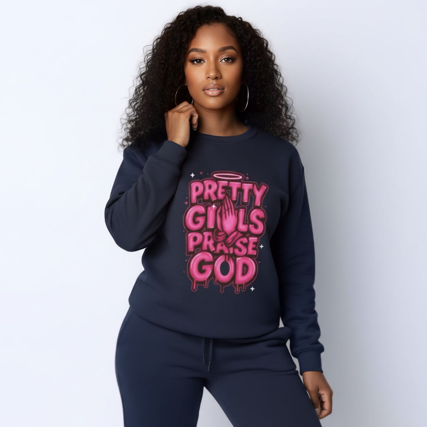 Pretty Girls Praise God Crewneck