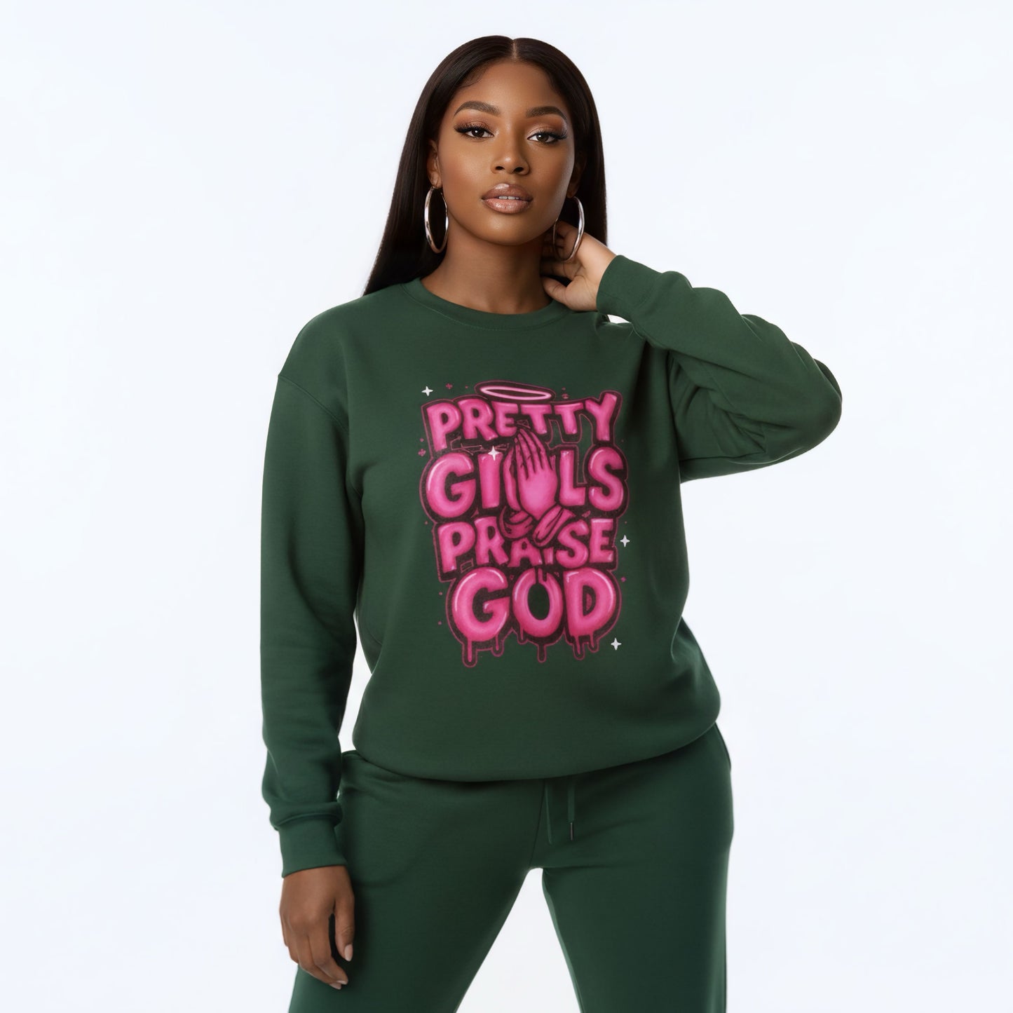 Pretty Girls Praise God Crewneck